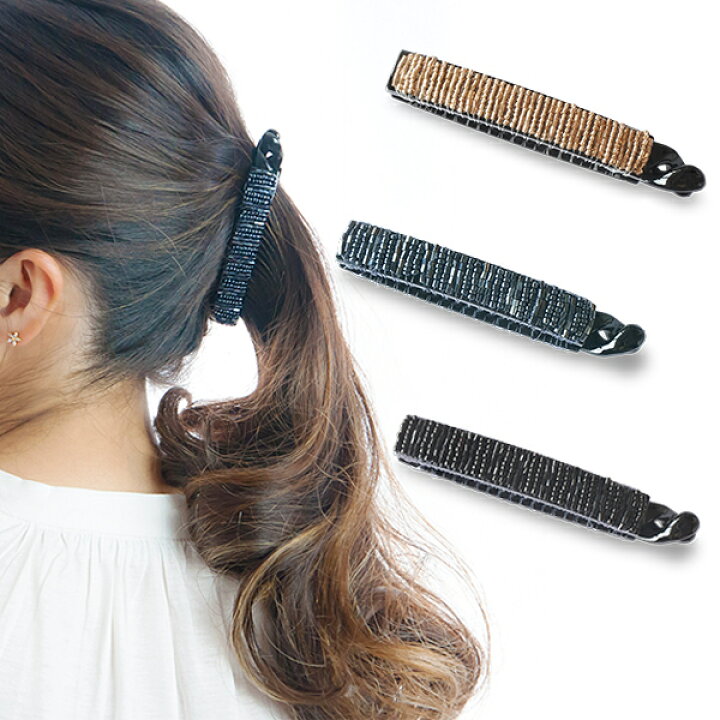 楽天市場】送料無料 バナナクリップ ヘアクリップ ビーズ 編み込み  