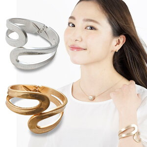 定形外郵便 バングル ダブルカーブバングル 金属アレルギー対応 着脱簡単 幅広 太め 大ぶり 2連 ゴールド シルバー ダメージ加工 レディース ヴィンテージ風 マット加工 シンプル おしゃれ