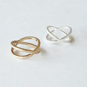 【送料無料】リング ニッケルフリー 11号 相当 指輪 金属アレルギー対応 金アレ シンプル クロス メタル マット ゴールド シルバー 金 銀 結婚式 パーティ フォーマル 普段使い 大人 カジュア