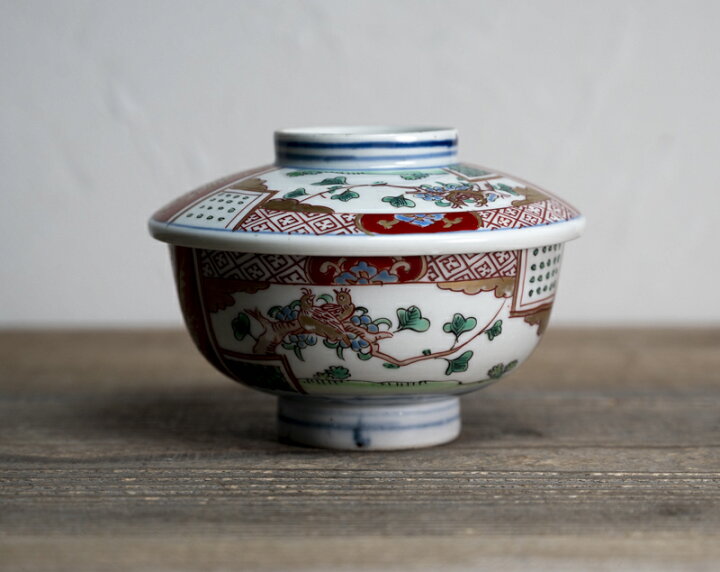 楽天市場】骨董○古伊万里色絵花鳥図蓋付碗○ | 江戸後期-19世紀 