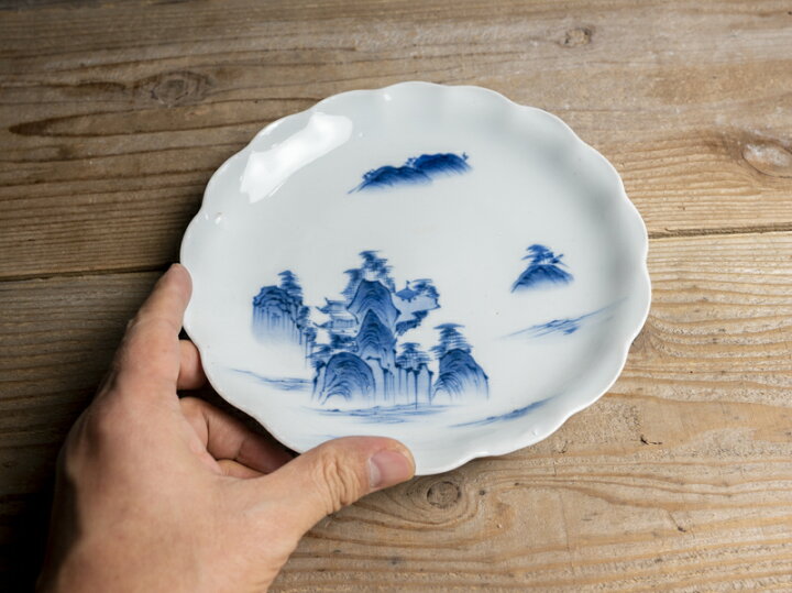 楽天市場】骨董○古伊万里染付山水文皿○ | 江戸後期-19世紀頃 | 磁器 