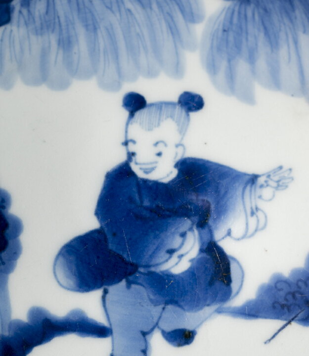 楽天市場】骨董○古伊万里染付唐子人形文皿○江戸後期-19世紀 | 磁器 