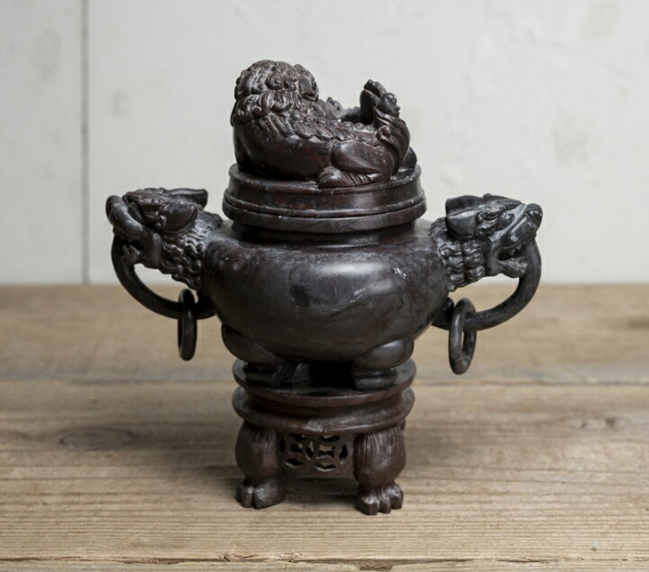 琺琅彩 描金獅子文瓢形瓶 唐物 箱付き 陶磁器 中国美術 置物 賞物 CH30  