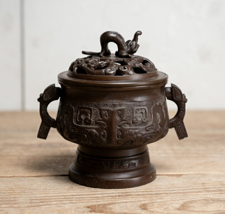 楽天市場】骨董○銅器陽刻香炉○饕餮文 / 甘龍 | 20世紀頃 | 香炉  