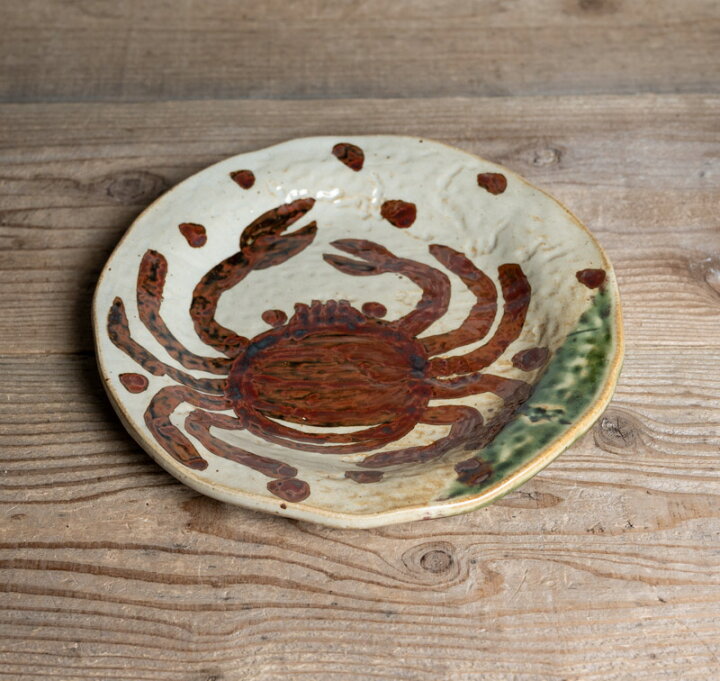 楽天市場】中古○織部焼蟹文中皿○W24.5cm / 8寸皿 / 魯山人うつし 