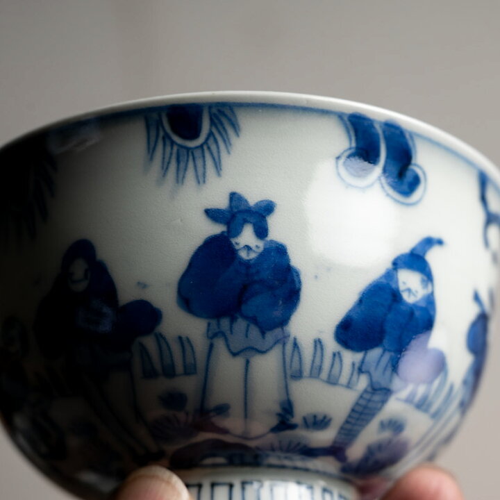 楽天市場】骨董○古伊万里染付人物文蓋付碗○写真と同手品、同程度品 