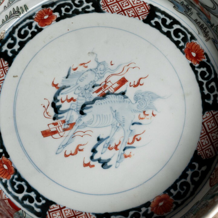 楽天市場】骨董○古伊万里染錦麒麟文深鉢○菖蒲花文 / 鶴文 / 唐草文 