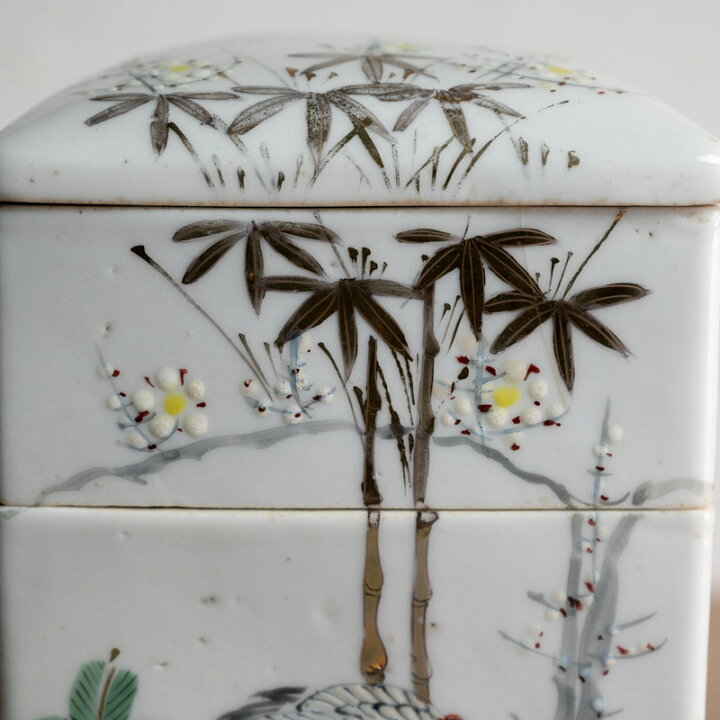 楽天市場】骨董○伊万里色絵鶴文三段重○ 色絵金彩 / 重箱 | 明治時代 
