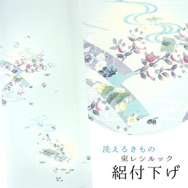 【東レシルック】絽の付下げ33甕覗き色系地/観世水・橘【付下げ】【反物】【送料無料】