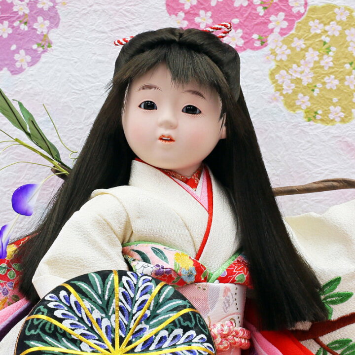 楽天市場】ケース飾り 藤香 日本人形 市松人形 初節句 ケース入り お雛 