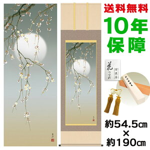 掛け軸 掛軸 床の間 モダン 和風 尺五 夜桜 清水玄澄 洛彩緞子本表装 約54.5 190cm 新絹本 10年間保証 収納箱 防虫香 風鎮 付き 父の日 敬老の日 プレゼント巨匠 複製画 タペストリー かわいい お