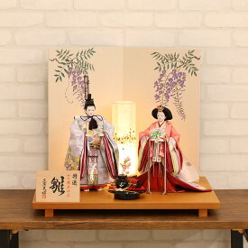 雛人形 ひな人形 おしゃれ 立雛 三五親王 和紙風藤の花屏風 特選