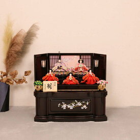 雛人形 ひな人形 五人飾り 5人 飾り 三人官女 収納飾り 黒 芥子親王 収納タイプ 初節句 ひな祭り 特選