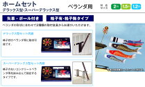 旭天竜鯉のぼりベランダ用家紋・名前入可能セット各種(矢車・ポール付)鯉のぼり・1.5m「彩風鯉・スーパーDXホームセット」(ベランダ用・ポリエステルジャガード織生地使用)