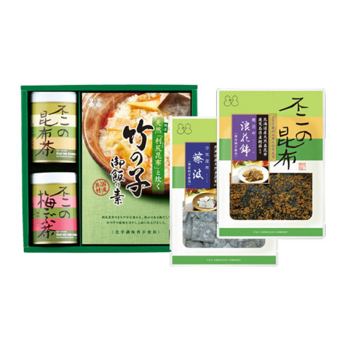 楽天市場 Sf 26 昆布茶 梅こぶ茶 佃煮 炊き込み御飯の素詰合せ 昆布茶 梅こぶ茶 浪花錦 藤波 竹の子御飯の素 こぶちゃ本舗