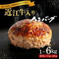 近江牛 入り ハンバーグ 6kg 3kg 2kg 1kg 淡路島産 玉ねぎ 近江牛 使用 合挽き 近江牛 200g / 30個 15個 …