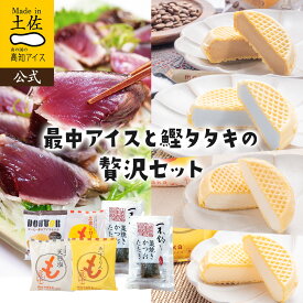 【ギフト】短冊のし 人気最中アイス4種と土佐の藁焼き鰹のタタキセット【冷凍】お歳暮 土佐高知アイス 食品 ギフト アイス 詰め合わせ 内祝い 高知 お土産 プレゼント お取り寄せグルメ スイーツ お菓子 おすすめ 【送料無料】
