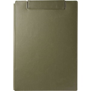 キングジム クリップボード レザフェス 合皮 カバー付 A4ヨコ オリーブ 1932LU-OL