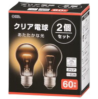 オーム電機 白熱球 白熱電球 フィ ラメント電球 エジソン電球 調光器対応 E26 60W形 クリア 2個セット LB…