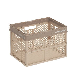 天馬(Tenma) 折りたたんでコンパクトになる持ち手付きの収納ボックス 完成品 折りたたみバスケット Sサイズ お部屋に馴染むデザインの折り畳みコンテナ オリコン カゴ B5ファイルがぴったり