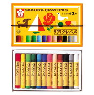サクラクレパス クレパス 12色 ゴムバンド付き LP12R