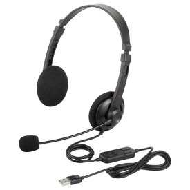 バッファロー BUFFALO 両耳ヘッドバンド式ヘッドセット USB接続 ブラック BSHSUH12BK