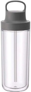 KINTO (キントー) トゥーゴーボトル 480ml ダークグレー ストロー付き 軽量 水筒 食洗機対応 二重構造 20075