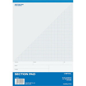 コクヨ(KOKUYO) セクションパッド UNIFEEL A4 5mm 方眼通し罫 100枚 レ-525