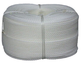 ユタカメイク ポリエチレンロープ 4mm×200m 3ッ打 巻物 ホワイト PE-87 長尺 業務用 水に強い 農園芸 漁業用 ネット補修