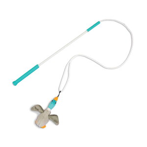 Outward Hound Tail Teaser Interactive Dog Wand Toy Teaser Dog Toy for Exercise and Play, Plush Toy Squeaker Toy Included, Multicolored PTOW71418