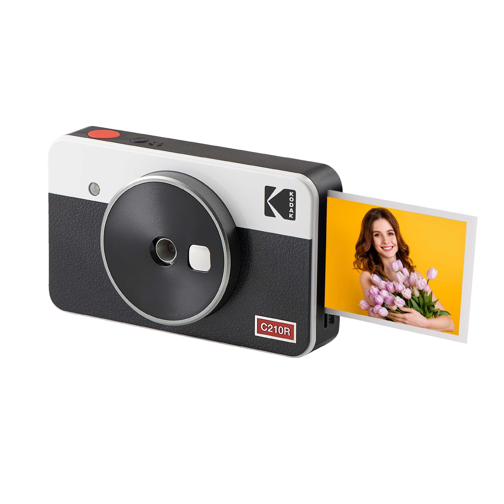 コダック KODAK Mini Shot 2 Retro 4PASS  2-in-1インスタントカメラ＆フォトプリンター(5,3x8,6cm)＋8枚,ホワイト,イエロー | KODAK PHOTO PRINTER
