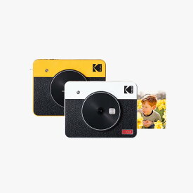 チェキ 学割 コダック KODAK Mini Shot 3 Retro 4PASS 2-in-1インスタントカメラ＆フォトプリンター(7.6cmx7.6cm)＋8枚,ホワイト,イエロー