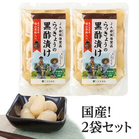 【ネコポス可能】宮崎県産らっきょうの黒酢漬け　200g×2袋セット（合計400g）国産　らっきょう漬け