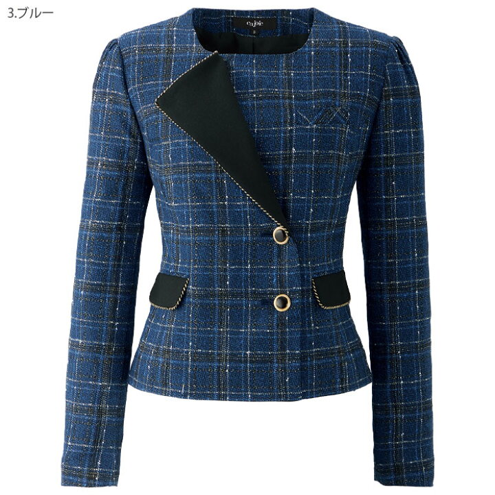 楽天市場】事務服 ジャケット 女性用 接客 受付 82150 長袖 チェック 