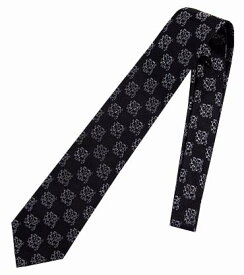 【セール 20%オフ】ネクタイ ミラショーン オリジナルロゴ柄 ブラック シルバー お洒落 インポートネクタイ メーカー正規商品