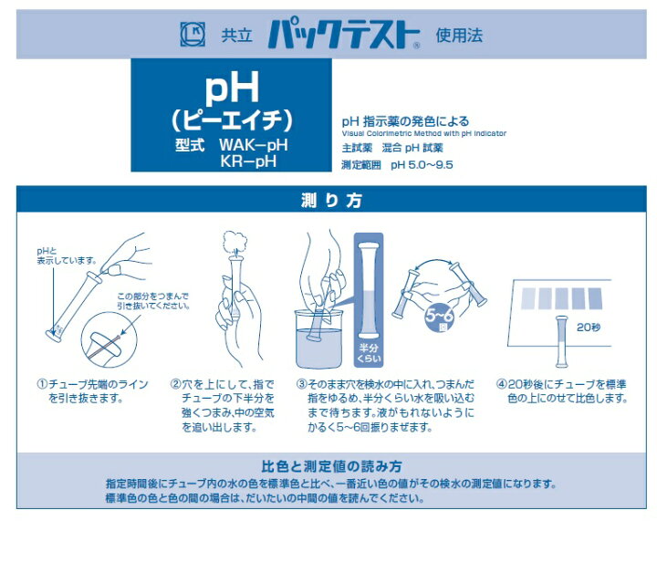 楽天市場 パックテスト Ph 検査 土木 水質調査 水質 水分 測定器 Ph 試験紙 Wak Ph 測量 現場用品 こだわり屋