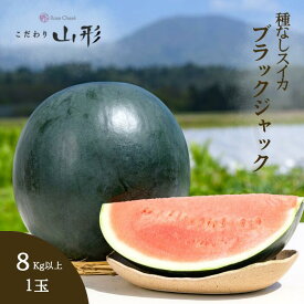 ブラックジャック スイカ 大玉 山形県産 村山 8kg以上 種なし ギフト お中元 贈答用 7月下旬以降順次発送予定 山形 すいか