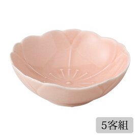 皿 さくら コツケ(桃釉) 5客組 12842 食器 小皿 セット さくら 磁器 日本製