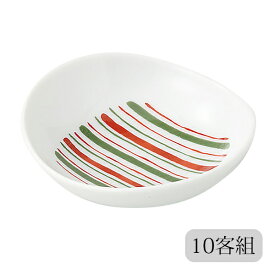 小付 小さい 皿 楕円小付 錦十草 10客組 42889 小皿 楕円 セット 10客組 磁器 日本製