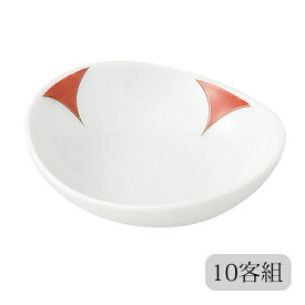 小付 小さい 皿 楕円小付 錦四葉 10客組 42891 小皿 楕円 セット 10客組 磁器 日本製