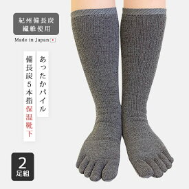 【1500円OFF！(最大)～6/11(火)01:59】 5本指ソックス 4951 2足組 靴下 ソックス おすすめ 人気 おしゃれ シンプル 5本指 レディース セット 保温 冷え 対策 冷え防止 日本製 国産 オールシーズン 紀州 備長炭 繊維 消臭