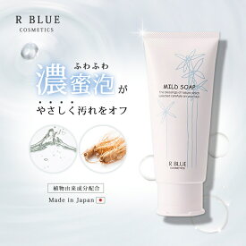 洗顔 フォーム 石鹸 やさしい泡立てネット 日本製 マイルドソープ（洗顔フォーム） 濃密泡 細かい汚れ 吸着 レディース 化粧品 マイルドソープ レクティ化粧品 アールブルー レクティ ソープ 植物由来 セラミド 正規代理店 福岡農事研究所 自然派