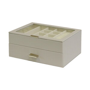 宝石箱 ジュエリーボックス 2段 引き出し ガラス 天面ガラス 大容量 アクセサリー 収納 箱 収納箱 ジュエリーボックス Asha -アシャ- 2段 宝石 指輪 イヤリング ピアス ブレスレット ネックレス