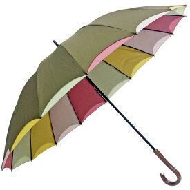 傘　レディース　雨傘　親骨58cm　16本骨　手開き　無地×裏面4色張り分け　二重張り　手開き式雨傘
