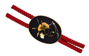 ループタイ 銀杏 L-01旧廃 イチョウ 肥後象嵌 伝統工芸品 日本製 高級 ブランド 純金 金細工 24金 18金 アクセサリー 熊本 名産 お土産 伝統工芸 肥後象眼 肥後象がん 象嵌細工 Higo Zogan 海外向け