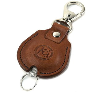 【即納品】KC,s ケイシイズ キーホルダー リール 2 ツー カウハイド ブラウン 牛ヌメ革/栃木レザー KSK055 リール キーリング キーリール ワイヤー ナスカン付き 伸びる 60cm以上 バッグ KC'S ケイ