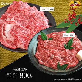 近江牛 特選 食べ比べセット 800g 赤身400g ロース400g すき焼き しゃぶしゃぶ 土用の丑の日 土用の丑 土用 ギフト対応 のし対応無料 お中元 お祝い 出産祝い 内祝い 就職祝い 結婚祝い コンペ景品 new 母の日 おいしがうれしが db