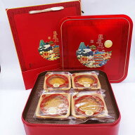 【冷蔵便発送】双葉 月餅礼盒 4個入 広式月餅 蛋黄蓮蓉と五仁と黒芝麻と氷砂糖梨1点ずつ 125g×4 中国人…