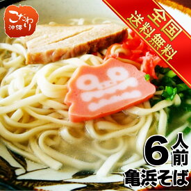 【送料無料】沖縄そば　名店亀浜そば5〜6人前セット　麺・スープ・トッピング付き