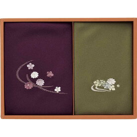 洛北 刺繍入り二巾風呂敷&金封包み 紫/利久 B9055165（送料無料）直送ギフト 贈答